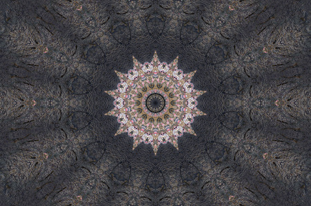 Abstract Colorful Painted Kaleidoscopic Graphic Background. Futuristic Psychedelic Hypnotic Backdrop Pattern With Texture. Folk Ethnic Floral Ornamental Mandala. Vintage Decorative Geometric Mosaicの写真素材