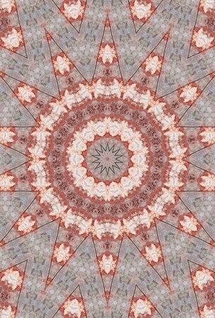 Abstract Colorful Painted Kaleidoscopic Graphic Background. Futuristic Psychedelic Hypnotic Backdrop Pattern With Texture. Folk Ethnic Floral Ornamental Mandala. Vintage Decorative Geometric Mosaicの写真素材