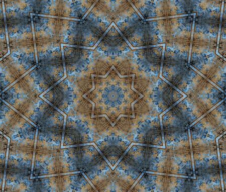 Abstract Colorful Painted Kaleidoscopic Graphic Background. Futuristic Psychedelic Hypnotic Backdrop...