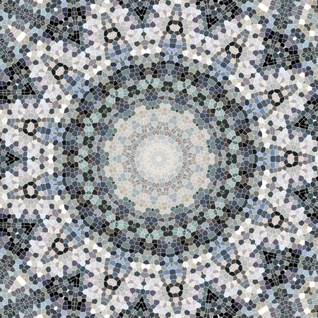 Abstract Colorful Painted Kaleidoscopic Graphic Background. Futuristic Psychedelic Hypnotic Backdrop Pattern With Texture. Folk Ethnic Floral Ornamental Mandala. Vintage Decorative Geometric Mosaicの写真素材