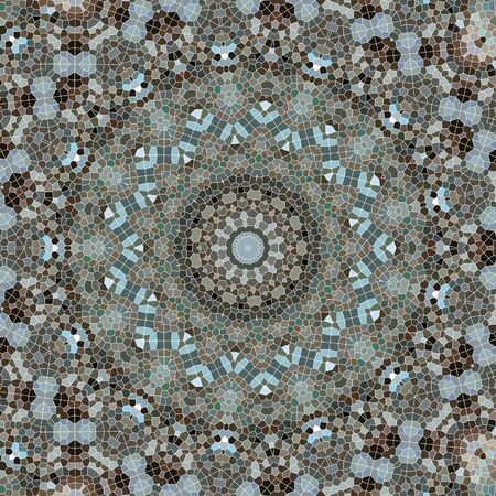 Abstract Colorful Painted Kaleidoscopic Graphic Background. Futuristic Psychedelic Hypnotic Backdrop Pattern With Texture. Folk Ethnic Floral Ornamental Mandala. Vintage Decorative Geometric Mosaicの写真素材