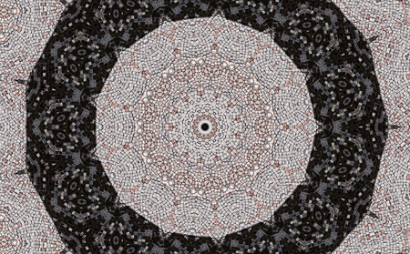 Abstract Colorful Painted Kaleidoscopic Graphic Background. Futuristic Psychedelic Hypnotic Backdrop Pattern With Texture. Folk Ethnic Floral Ornamental Mandala. Vintage Decorative Geometric Mosaicの写真素材