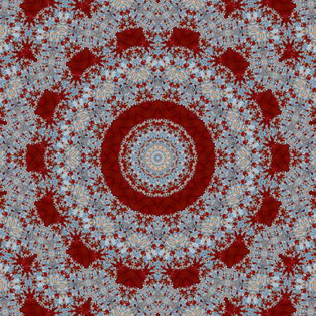 Abstract Colorful Painted Kaleidoscopic Graphic Background. Futuristic Psychedelic Hypnotic Backdrop Pattern With Texture. Folk Ethnic Floral Ornamental Mandala. Vintage Decorative Geometric Mosaicの写真素材