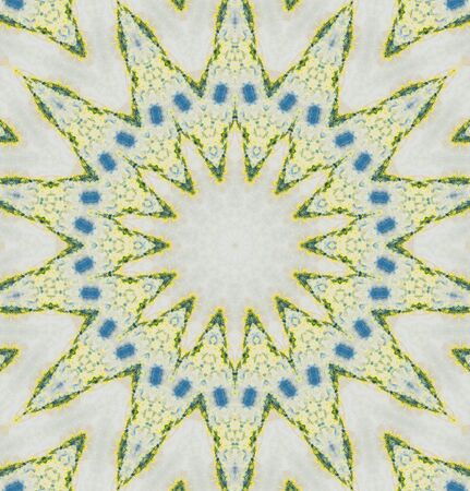 Abstract Colorful Painted Kaleidoscopic Graphic Background. Futuristic Psychedelic Hypnotic Backdrop Pattern With Texture. Folk Ethnic Floral Ornamental Mandala. Vintage Decorative Geometric Mosaicの写真素材