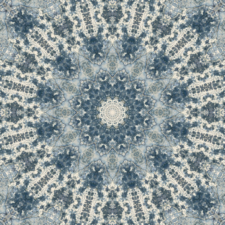 Abstract Colorful Painted Kaleidoscopic Graphic Background. Futuristic Psychedelic Hypnotic Backdrop Pattern With Texture. Folk Ethnic Floral Ornamental Mandala. Vintage Decorative Geometric Mosaicの写真素材