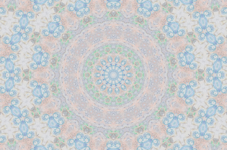 Abstract Colorful Painted Kaleidoscopic Graphic Background. Futuristic Psychedelic Hypnotic Backdrop Pattern With Texture. Folk Ethnic Floral Ornamental Mandala. Vintage Decorative Geometric Mosaicの写真素材