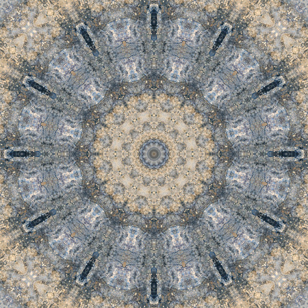 Abstract Colorful Painted Kaleidoscopic Graphic Background. Futuristic Psychedelic Hypnotic Backdrop Pattern With Texture. Folk Ethnic Floral Ornamental Mandala. Vintage Decorative Geometric Mosaicの写真素材