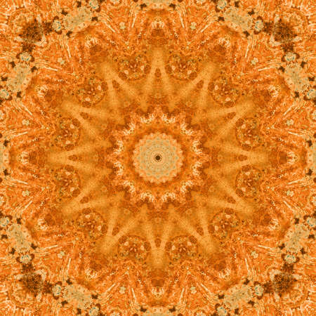 Abstract Colorful Painted Kaleidoscopic Graphic Background. Futuristic Psychedelic Hypnotic Backdrop Pattern With Texture. Folk Ethnic Floral Ornamental Mandala. Vintage Decorative Geometric Mosaicの写真素材