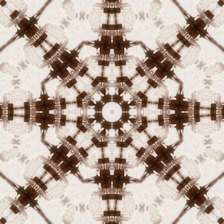 Abstract Colorful Painted Kaleidoscopic Graphic Background. Futuristic Psychedelic Hypnotic Backdrop Pattern With Texture. Folk Ethnic Floral Ornamental Mandala. Vintage Decorative Geometric Mosaicの写真素材