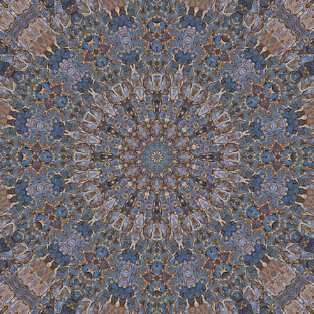 Abstract Colorful Painted Kaleidoscopic Graphic Background. Futuristic Psychedelic Hypnotic Backdrop Pattern With Texture. Folk Ethnic Floral Ornamental Mandala. Vintage Decorative Geometric Mosaicの写真素材