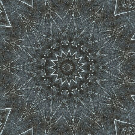 Abstract Colorful Painted Kaleidoscopic Graphic Background. Futuristic Psychedelic Hypnotic Backdrop Pattern With Texture. Folk Ethnic Floral Ornamental Mandala. Vintage Decorative Geometric Mosaicの写真素材