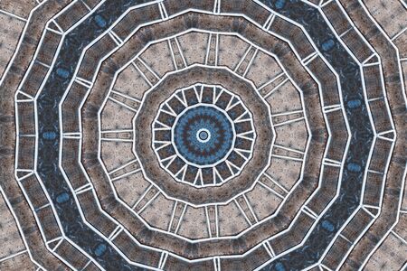 Abstract Colorful Painted Kaleidoscopic Graphic Background. Futuristic Psychedelic Hypnotic Backdrop Pattern With Texture. Folk Ethnic Floral Ornamental Mandala. Vintage Decorative Geometric Mosaicの写真素材