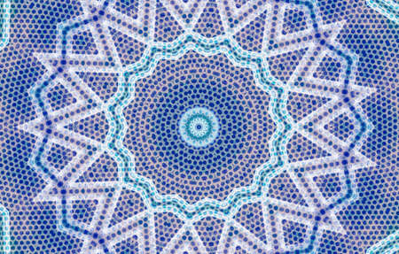 Abstract Colorful Painted Kaleidoscopic Graphic Background. Futuristic Psychedelic Hypnotic Backdrop Pattern With Texture. Folk Ethnic Floral Ornamental Mandala. Vintage Decorative Geometric Mosaicの写真素材