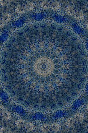 Abstract Colorful Painted Kaleidoscopic Graphic Background. Futuristic Psychedelic Hypnotic Backdrop Pattern With Texture. Folk Ethnic Floral Ornamental Mandala. Vintage Decorative Geometric Mosaicの写真素材