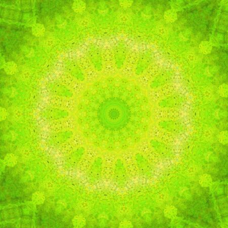 Abstract Colorful Painted Kaleidoscopic Graphic Background. Futuristic Psychedelic Hypnotic Backdrop Pattern With Texture. Folk Ethnic Floral Ornamental Mandala. Vintage Decorative Geometric Mosaicの写真素材