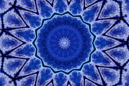 Abstract Colorful Painted Kaleidoscopic Graphic Background. Futuristic Psychedelic Hypnotic Backdrop Pattern With Texture. Folk Ethnic Floral Ornamental Mandala. Vintage Decorative Geometric Mosaicの写真素材