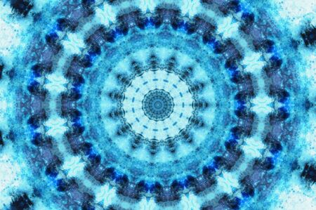 Abstract Colorful Painted Kaleidoscopic Graphic Background. Futuristic Psychedelic Hypnotic Backdrop Pattern With Texture. Folk Ethnic Floral Ornamental Mandala. Vintage Decorative Geometric Mosaicの写真素材