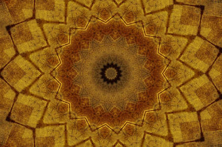 Abstract Colorful Painted Kaleidoscopic Graphic Background. Futuristic Psychedelic Hypnotic Backdrop Pattern With Texture. Folk Ethnic Floral Ornamental Mandala. Vintage Decorative Geometric Mosaicの写真素材