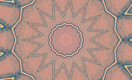 Abstract Colorful Painted Kaleidoscopic Graphic Background. Futuristic Psychedelic Hypnotic Backdrop Pattern With Texture. Folk Ethnic Floral Ornamental Mandala. Vintage Decorative Geometric Mosaicの写真素材