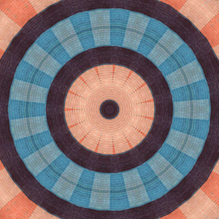 Abstract Colorful Painted Kaleidoscopic Graphic Background. Futuristic Psychedelic Hypnotic Backdrop Pattern With Texture. Folk Ethnic Floral Ornamental Mandala. Vintage Decorative Geometric Mosaicの写真素材