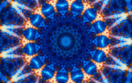 Abstract Colorful Painted Kaleidoscopic Graphic Background. Futuristic Psychedelic Hypnotic Backdrop Pattern With Texture. Folk Ethnic Floral Ornamental Mandala. Vintage Decorative Geometric Mosaicの写真素材