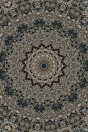 Abstract Colorful Painted Kaleidoscopic Graphic Background. Futuristic Psychedelic Hypnotic Backdrop Pattern With Texture. Folk Ethnic Floral Ornamental Mandala. Vintage Decorative Geometric Mosaicの写真素材