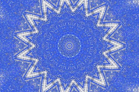 Abstract Colorful Painted Kaleidoscopic Graphic Background. Futuristic Psychedelic Hypnotic Backdrop Pattern With Texture. Folk Ethnic Floral Ornamental Mandala. Vintage Decorative Geometric Mosaicの写真素材