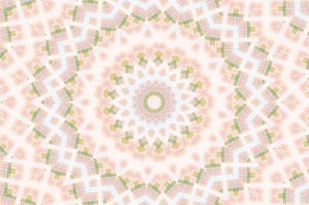 Abstract Colorful Painted Kaleidoscopic Graphic Background. Futuristic Psychedelic Hypnotic Backdrop Pattern With Texture. Folk Ethnic Floral Ornamental Mandala. Vintage Decorative Geometric Mosaicの写真素材