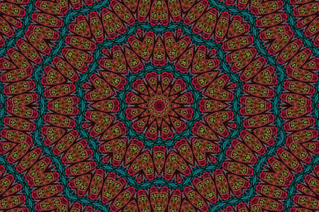 Abstract Colorful Painted Kaleidoscopic Graphic Background. Futuristic Psychedelic Hypnotic Backdrop...