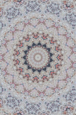 Abstract Colorful Painted Kaleidoscopic Graphic Background. Futuristic Psychedelic Hypnotic Backdrop Pattern With Texture. Folk Ethnic Floral Ornamental Mandala. Vintage Decorative Geometric Mosaicの写真素材