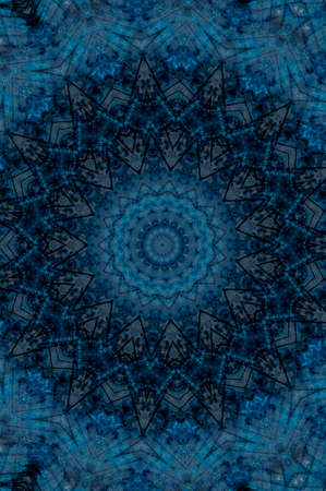 Abstract Colorful Painted Kaleidoscopic Graphic Background. Futuristic Psychedelic Hypnotic Backdrop Pattern With Texture. Folk Ethnic Floral Ornamental Mandala. Vintage Decorative Geometric Mosaicの写真素材