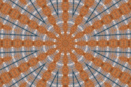 Abstract Colorful Painted Kaleidoscopic Graphic Background. Futuristic Psychedelic Hypnotic Backdrop Pattern With Texture. Folk Ethnic Floral Ornamental Mandala. Vintage Decorative Geometric Mosaicの写真素材