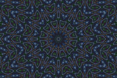 Abstract Colorful Painted Kaleidoscopic Graphic Background. Futuristic Psychedelic Hypnotic Backdrop...