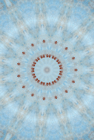 Abstract Colorful Painted Kaleidoscopic Graphic Background. Futuristic Psychedelic Hypnotic Backdrop Pattern With Texture. Folk Ethnic Floral Ornamental Mandala. Vintage Decorative Geometric Mosaicの写真素材