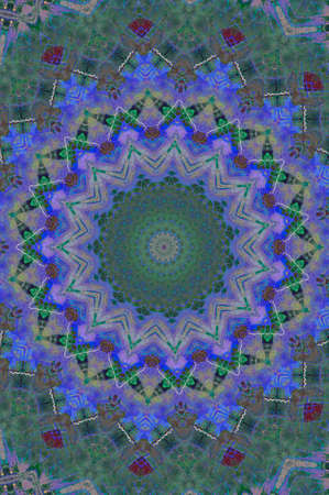 Abstract Colorful Painted Kaleidoscopic Graphic Background. Futuristic Psychedelic Hypnotic Backdrop...