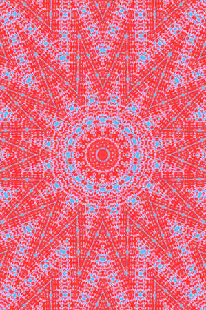 Abstract Colorful Painted Kaleidoscopic Graphic Background. Futuristic Psychedelic Hypnotic Backdrop Pattern With Texture. Folk Ethnic Floral Ornamental Mandala. Vintage Decorative Geometric Mosaicの写真素材