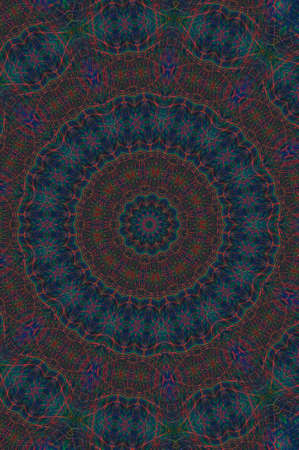 Abstract Colorful Painted Kaleidoscopic Graphic Background. Futuristic Psychedelic Hypnotic Backdrop...