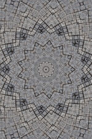 Abstract Colorful Painted Kaleidoscopic Graphic Background. Futuristic Psychedelic Hypnotic Backdrop Pattern With Texture. Folk Ethnic Floral Ornamental Mandala. Vintage Decorative Geometric Mosaicの写真素材