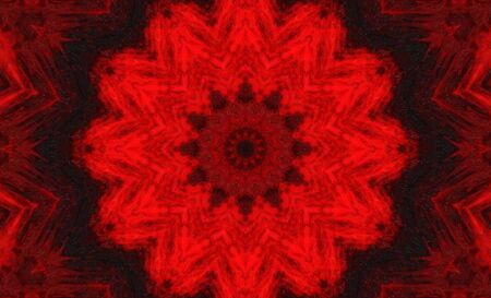 Abstract Colorful Painted Kaleidoscopic Graphic Background. Futuristic Psychedelic Hypnotic Backdrop Pattern With Texture. Folk Ethnic Floral Ornamental Mandala. Vintage Decorative Geometric Mosaicの写真素材