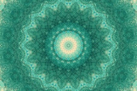 Abstract Colorful Painted Kaleidoscopic Graphic Background. Futuristic Psychedelic Hypnotic Backdrop Pattern With Texture. Folk Ethnic Floral Ornamental Mandala. Vintage Decorative Geometric Mosaicの写真素材