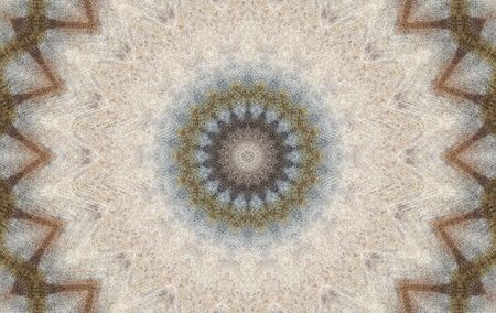Abstract Colorful Painted Kaleidoscopic Graphic Background. Futuristic Psychedelic Hypnotic Backdrop Pattern With Texture. Folk Ethnic Floral Ornamental Mandala. Vintage Decorative Geometric Mosaicの写真素材