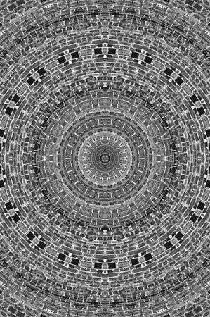 Abstract Colorful Painted Kaleidoscopic Graphic Background. Futuristic Psychedelic Hypnotic Backdrop Pattern With Texture. Folk Ethnic Floral Ornamental Mandala. Vintage Decorative Geometric Mosaicの写真素材