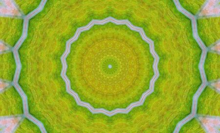 Abstract Colorful Painted Kaleidoscopic Graphic Background. Futuristic Psychedelic Hypnotic Backdrop Pattern With Texture. Folk Ethnic Floral Ornamental Mandala. Vintage Decorative Geometric Mosaicの写真素材