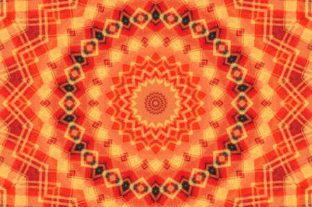 Abstract Colorful Painted Kaleidoscopic Graphic Background. Futuristic Psychedelic Hypnotic Backdrop Pattern With Texture. Folk Ethnic Floral Ornamental Mandala. Vintage Decorative Geometric Mosaicの写真素材