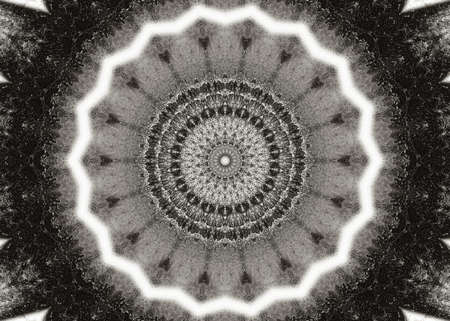 Abstract Colorful Painted Kaleidoscopic Graphic Background. Futuristic Psychedelic Hypnotic Backdrop Pattern With Texture. Folk Ethnic Floral Ornamental Mandala. Vintage Decorative Geometric Mosaicの写真素材