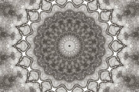 Abstract Colorful Painted Kaleidoscopic Graphic Background. Futuristic Psychedelic Hypnotic Backdrop Pattern With Texture. Folk Ethnic Floral Ornamental Mandala. Vintage Decorative Geometric Mosaicの写真素材