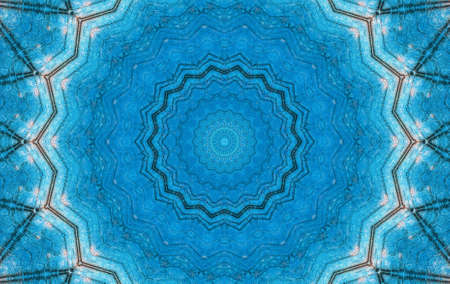 Abstract Colorful Painted Kaleidoscopic Graphic Background. Futuristic Psychedelic Hypnotic Backdrop Pattern With Texture. Folk Ethnic Floral Ornamental Mandala. Vintage Decorative Geometric Mosaicの写真素材