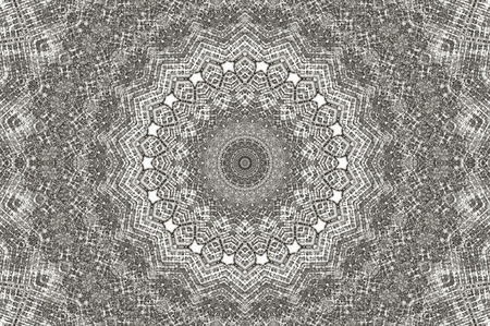 Abstract Colorful Painted Kaleidoscopic Graphic Background. Futuristic Psychedelic Hypnotic Backdrop Pattern With Texture. Folk Ethnic Floral Ornamental Mandala. Vintage Decorative Geometric Mosaicの写真素材