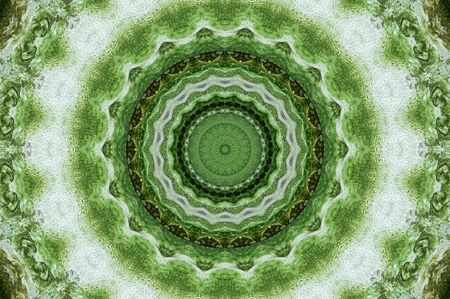 Abstract Colorful Painted Kaleidoscopic Graphic Background. Futuristic Psychedelic Hypnotic Backdrop Pattern With Texture. Folk Ethnic Floral Ornamental Mandala. Vintage Decorative Geometric Mosaicの写真素材