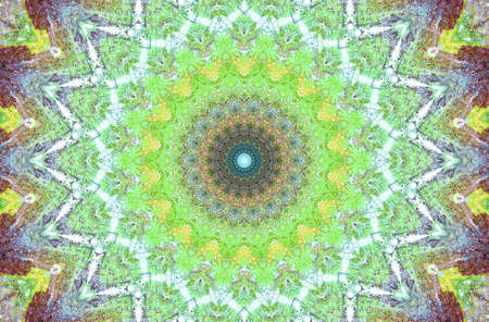Abstract Colorful Painted Kaleidoscopic Graphic Background. Futuristic Psychedelic Hypnotic Backdrop...
